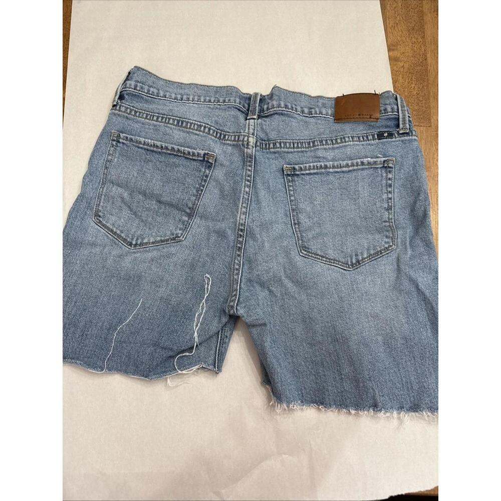 Lucky Brand Light Rinse Distressed Boyfriend Denim Shorts Women's Size 10 - Picture 4 of 6